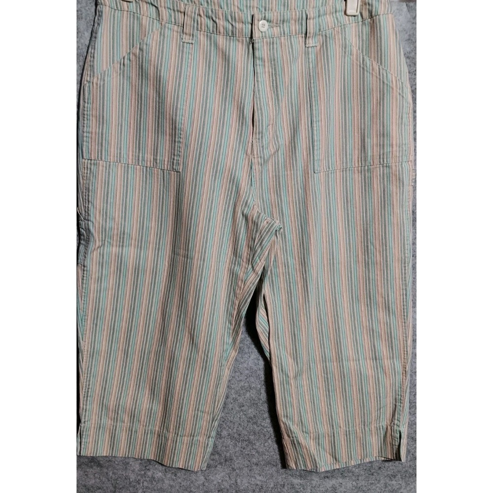 Bill Blass Carpenter Jeans Womens Sz 16 Striped Streetwear 90's Y2K Denim Capri